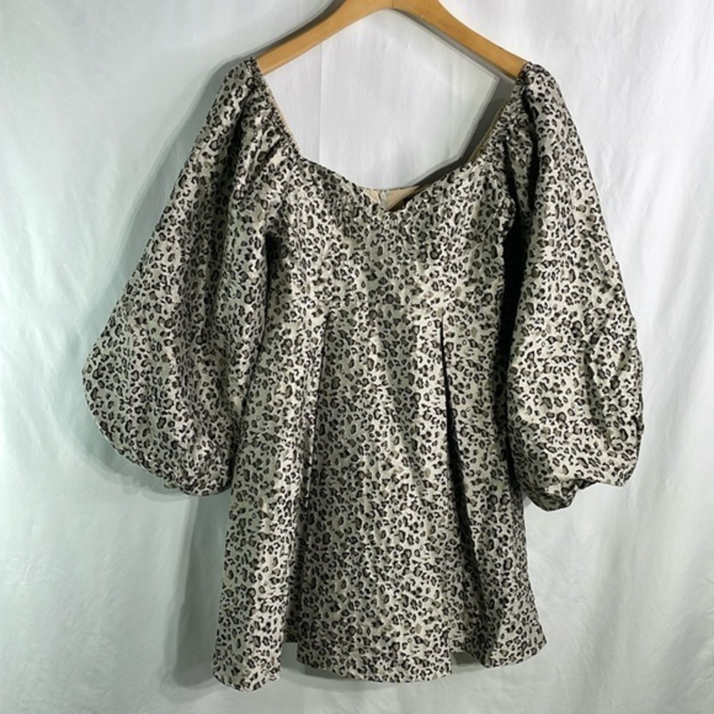 NWT Sister Jane animal, print bell sleeve, bustier top box, pleat dress
